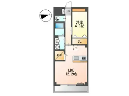 セントラルセブン(1LDK/1階)の間取り写真