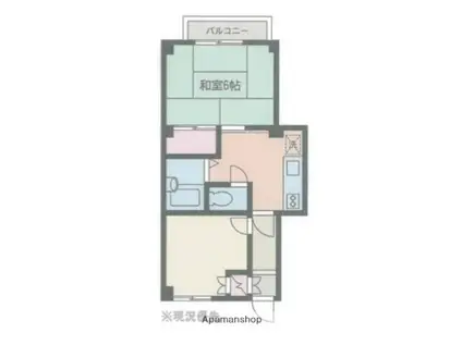 エヌジーエス滝頭(2DK/2階)の間取り写真