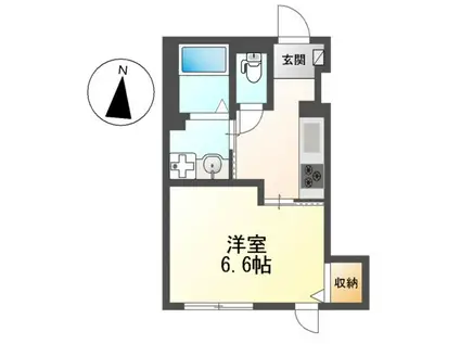 アプリコットE(1K/1階)の間取り写真