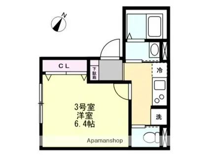 アリア・グランデ上大岡(1K/2階)の間取り写真