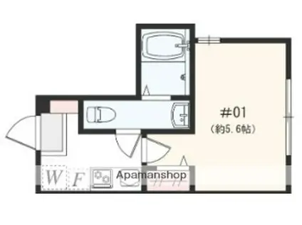 アザーレ・パッシオ矢部A(1K/2階)の間取り写真