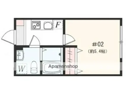 アザーレ・パッシオ矢部A(1K/2階)の間取り写真