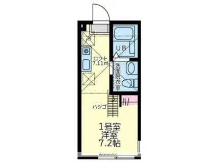 ビッグブリッジ新横浜(ワンルーム/2階)の間取り写真
