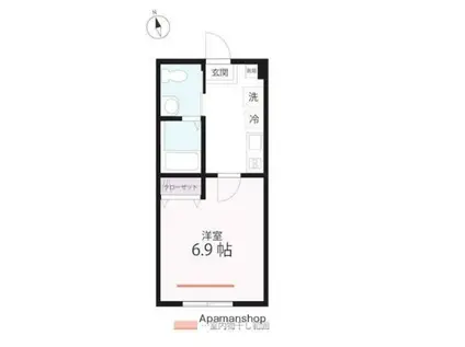 QUIET CRAB HOUSE 野島公園B号棟(1K/1階)の間取り写真