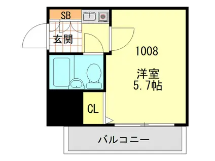 ナイスアーバン横濱駅東館(ワンルーム/10階)の間取り写真