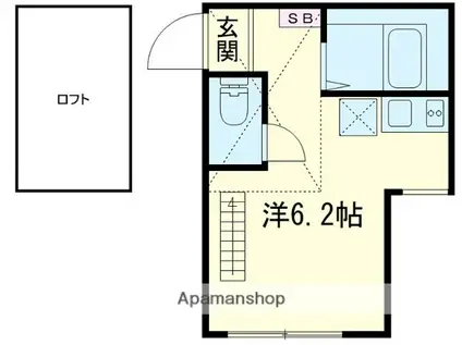タウン妙蓮寺(ワンルーム/2階)の間取り写真