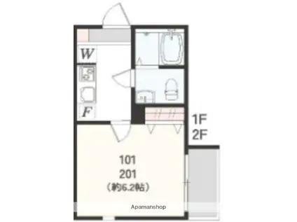 アザーレ・クオン東海大学前(1K/1階)の間取り写真