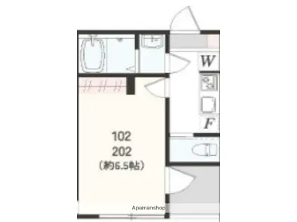 アザーレ・クオン東海大学前(1K/1階)の間取り写真