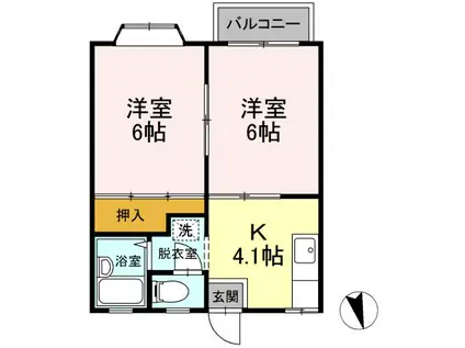 TAP滝本ハイツ(2K/2階)の間取り写真