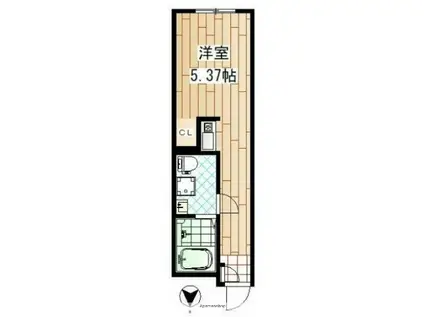 ミューズ(ワンルーム/3階)の間取り写真