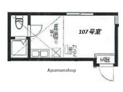 カーサ・オリーブ(ワンルーム/1階)の間取り写真