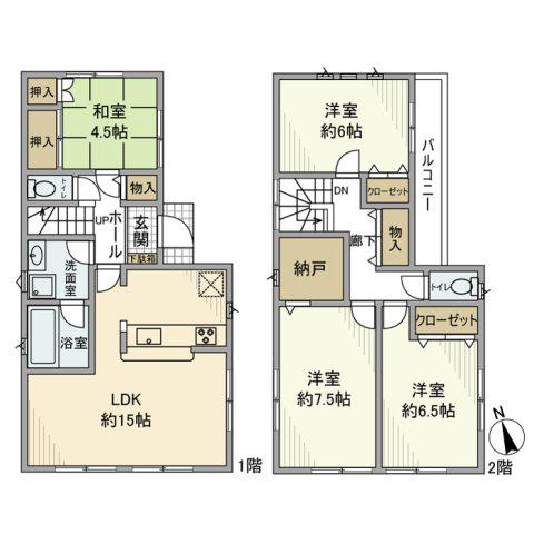 東海道本線 茅ケ崎駅 徒歩13分 2階建 築15年(4LDK)の間取り写真
