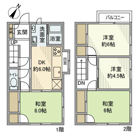 駒岡テラスハウス1号棟(4DK)の間取り写真