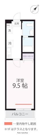 QUIET CRAB HOUSE 鶴見寺谷(1K/1階)の間取り写真
