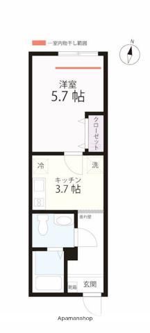 QUIET CRAB HOUSE 本郷台ⅡB号棟(1K/2階)の間取り写真