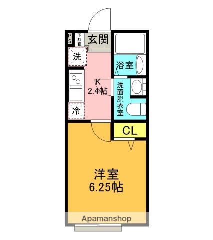 SOLA希望が丘(1K/1階)の間取り写真