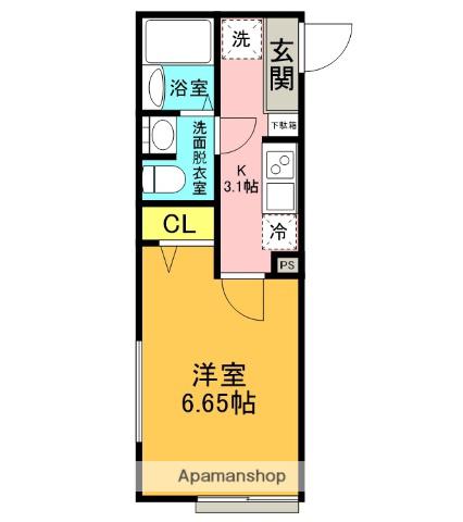 SOLA希望が丘(1K/1階)の間取り写真