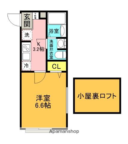 SOLA希望が丘(1K/2階)の間取り写真