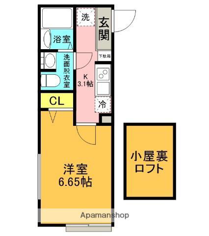 SOLA希望が丘(1K/2階)の間取り写真