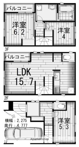 京浜東北・根岸線 鶴見駅 バス乗車時間:11分 上末吉郵便局前バス停で下車 徒歩1分 3階建 築3年(3LDK)の間取り写真