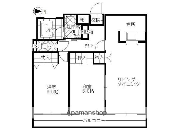 グレース新城Ⅱ(2LDK/1階)の間取り写真