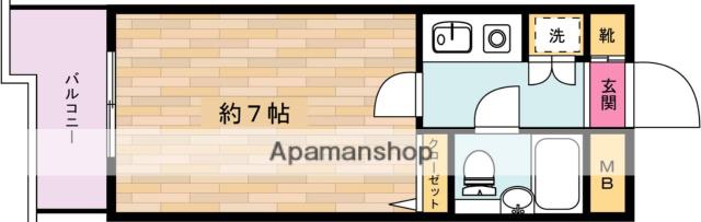 シエモアN(1K/4階)の間取り写真