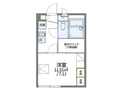 レオパレスノースヒル(1K/1階)の間取り写真