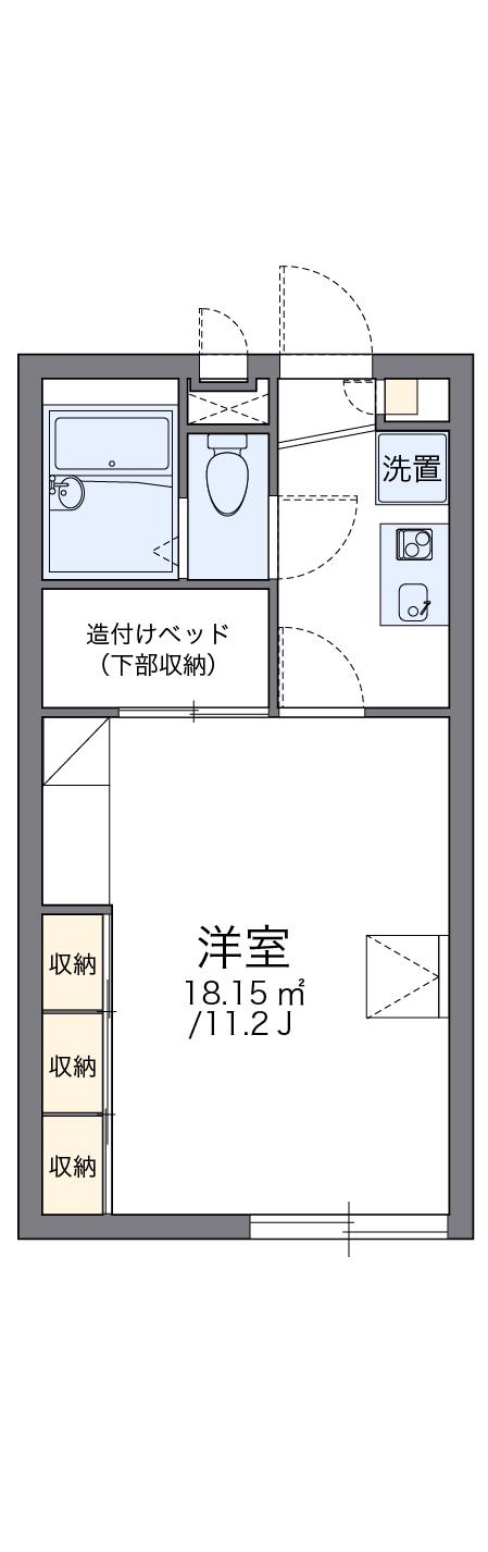 レオパレスセントヴィラージュⅡ(1K/2階)の間取り写真