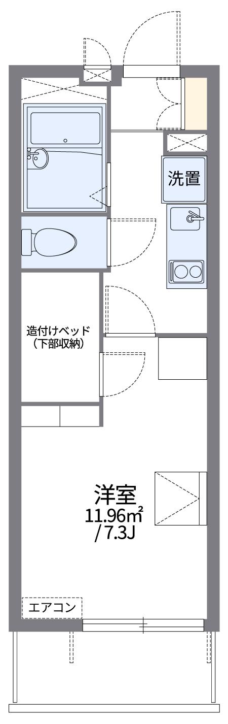 レオパレスドミールⅢ(1K/1階)の間取り写真