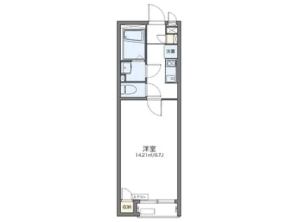 レオネクストサルビア(1K/1階)の間取り写真