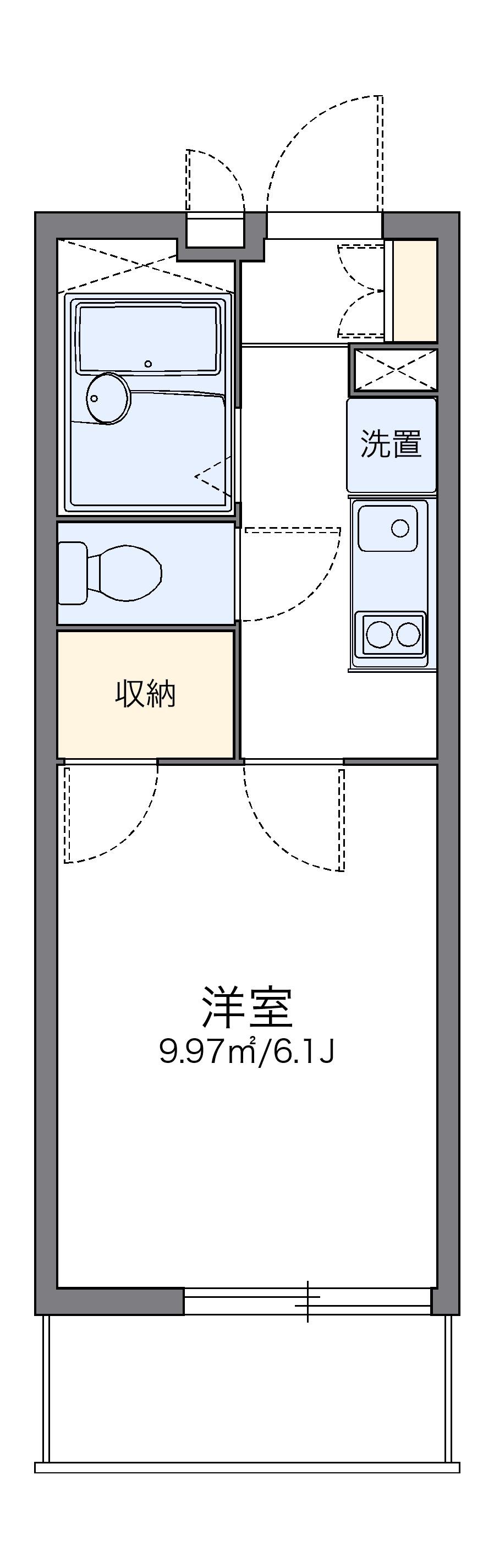 レオパレス純Ⅳ(1K/4階)の間取り写真