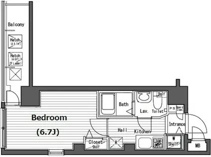 ガラ・シティ横浜西口(1K/4階)の間取り写真