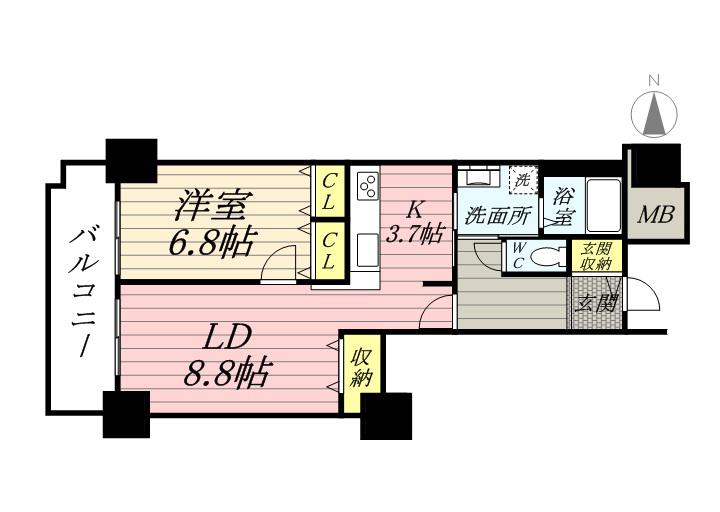 品川シーサイドビュータワー1(1LDK/20階)の間取り写真