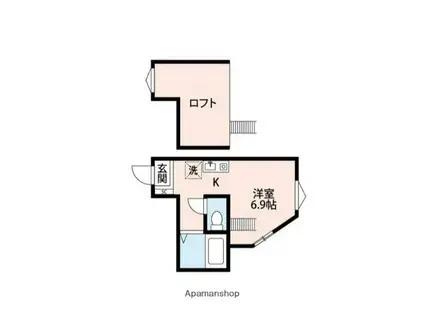 アーヴェル妙蓮寺(ワンルーム/2階)の間取り写真