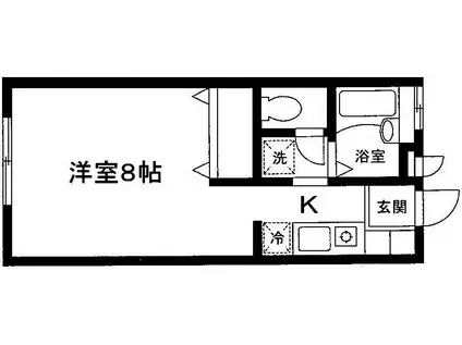 ヴェルドミールA(1K/2階)の間取り写真