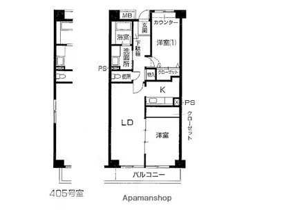コンフォートK(2LDK/2階)の間取り写真