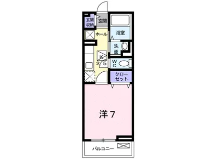 アーベンロート(1K/1階)の間取り写真