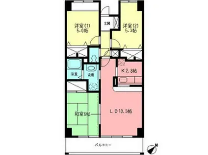 アルデール マンション(3LDK/4階)の間取り写真