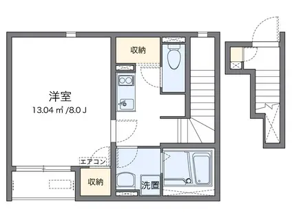 クレイノフェリーチェ大蔵(1K/2階)の間取り写真