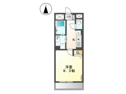 ヴェルデみなみ(1K/1階)の間取り写真