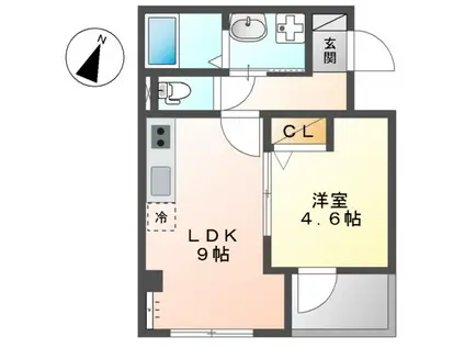ルークスガーデン久が原(1LDK/3階)の間取り写真
