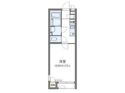 クレイノSKY RIDGE(1K/1階)の間取り写真