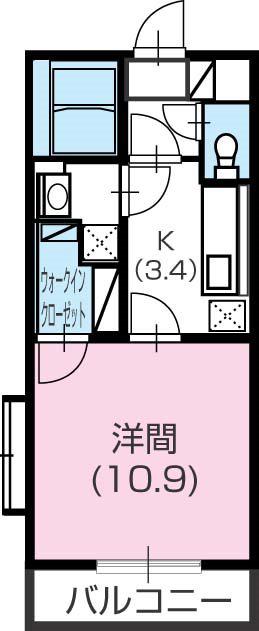 ルーチェ(1K/2階)の間取り写真