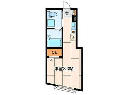 QUADRIFOGLIOⅡ(ワンルーム/3階)の間取り写真