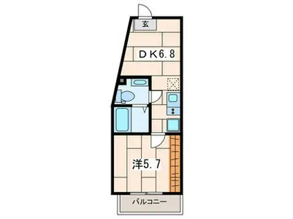 エレーナ(1DK/2階)の間取り写真