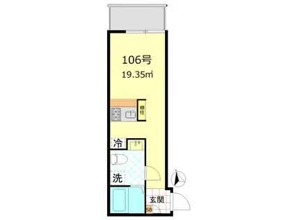 ベルエクラ蒲田(ワンルーム/1階)の間取り写真