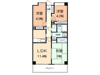 ハイム・プルヌス(3LDK/2階)の間取り写真