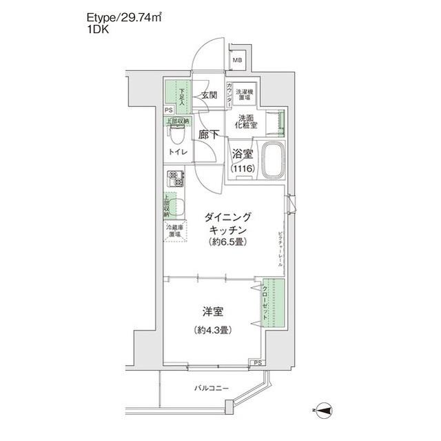 スタイリオ蒲田Ⅱ(1DK/7階)の間取り写真