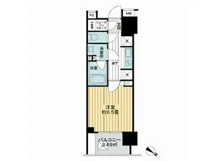 ライオンズ横濱関内レジデンス(1K/10階)の間取り写真