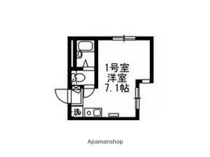 フロンティアアパートメント菊名5(ワンルーム/1階)の間取り写真